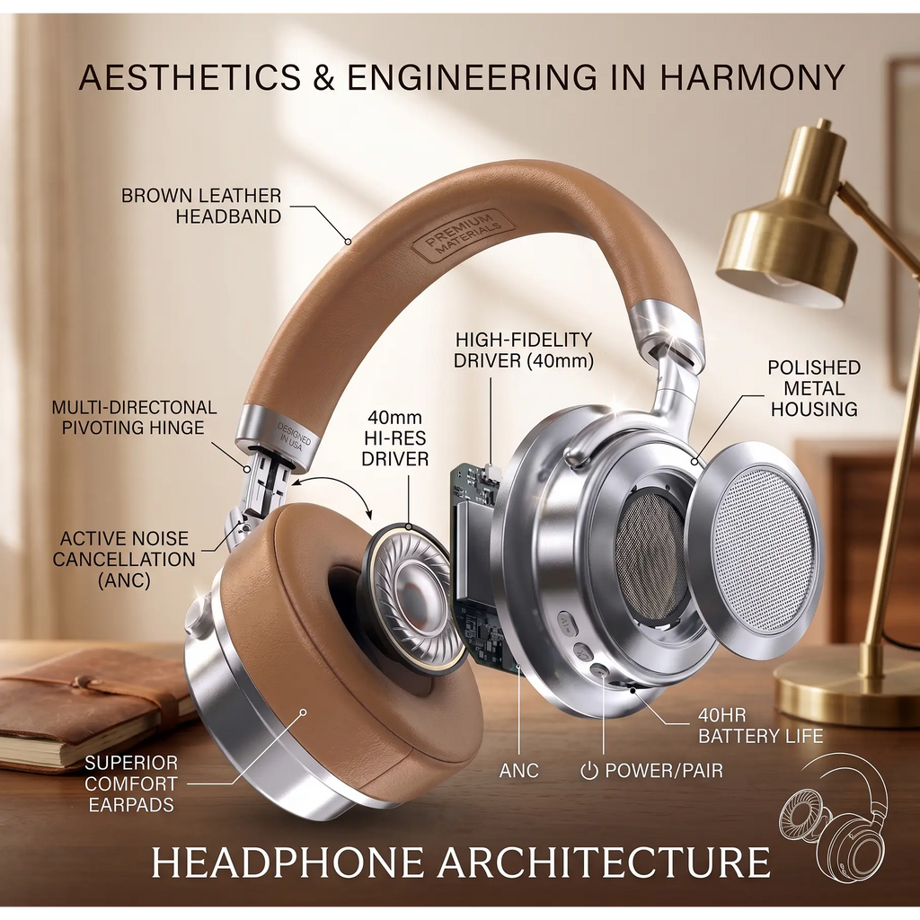 Audifonos Auricular Cancelacion De Ruido Bluetooth ABS V5.4 HiFi On-Ear y Over-Ear con ANC 35H BW96