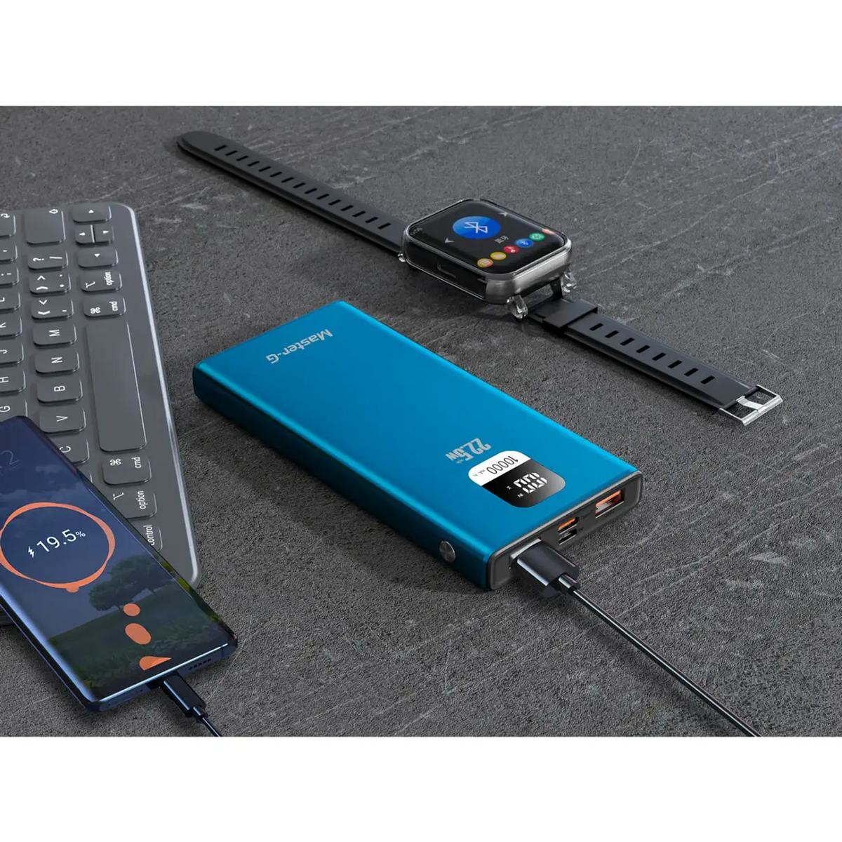 Batería Externa Power Bank 10000 Mah 22.5w PowerDelivery Master-g Color Azul