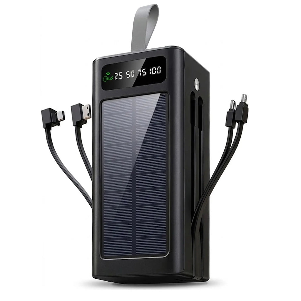 Cargador Portatil Solar Super Potente 50000 mAh Power Bank MLAB Sun Big Energy 9656 7 Puertos 4 Cables De Carga Multifuncional