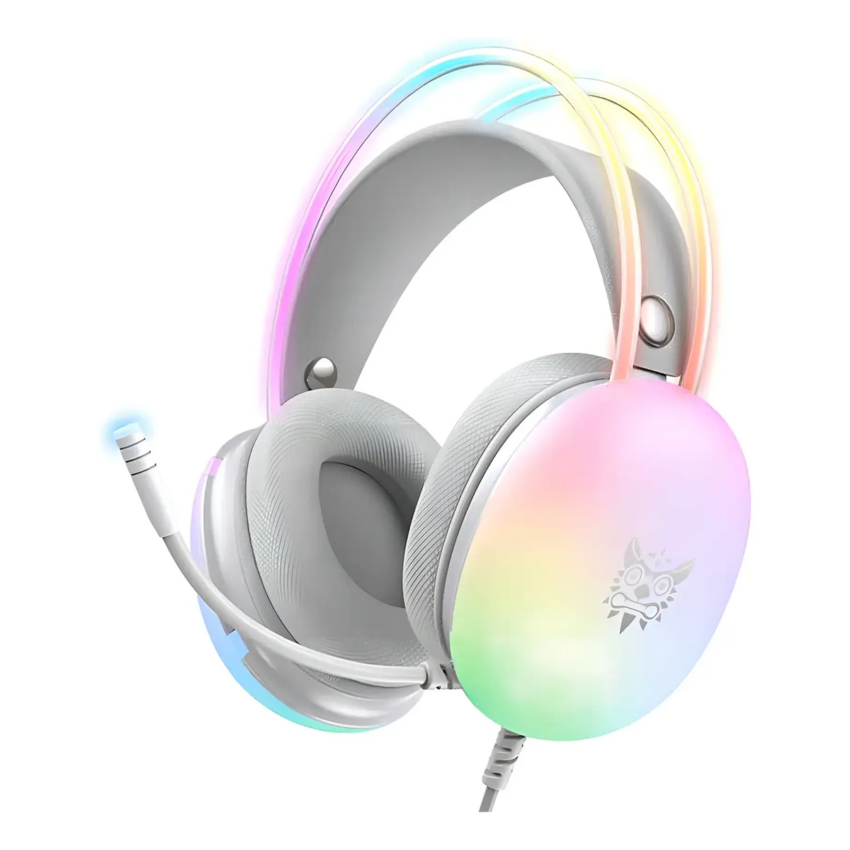 Audífonos Gamer Onikuma X25 Rgb Microfono Comp. Pc Ps4 Ps5 Color Blanco