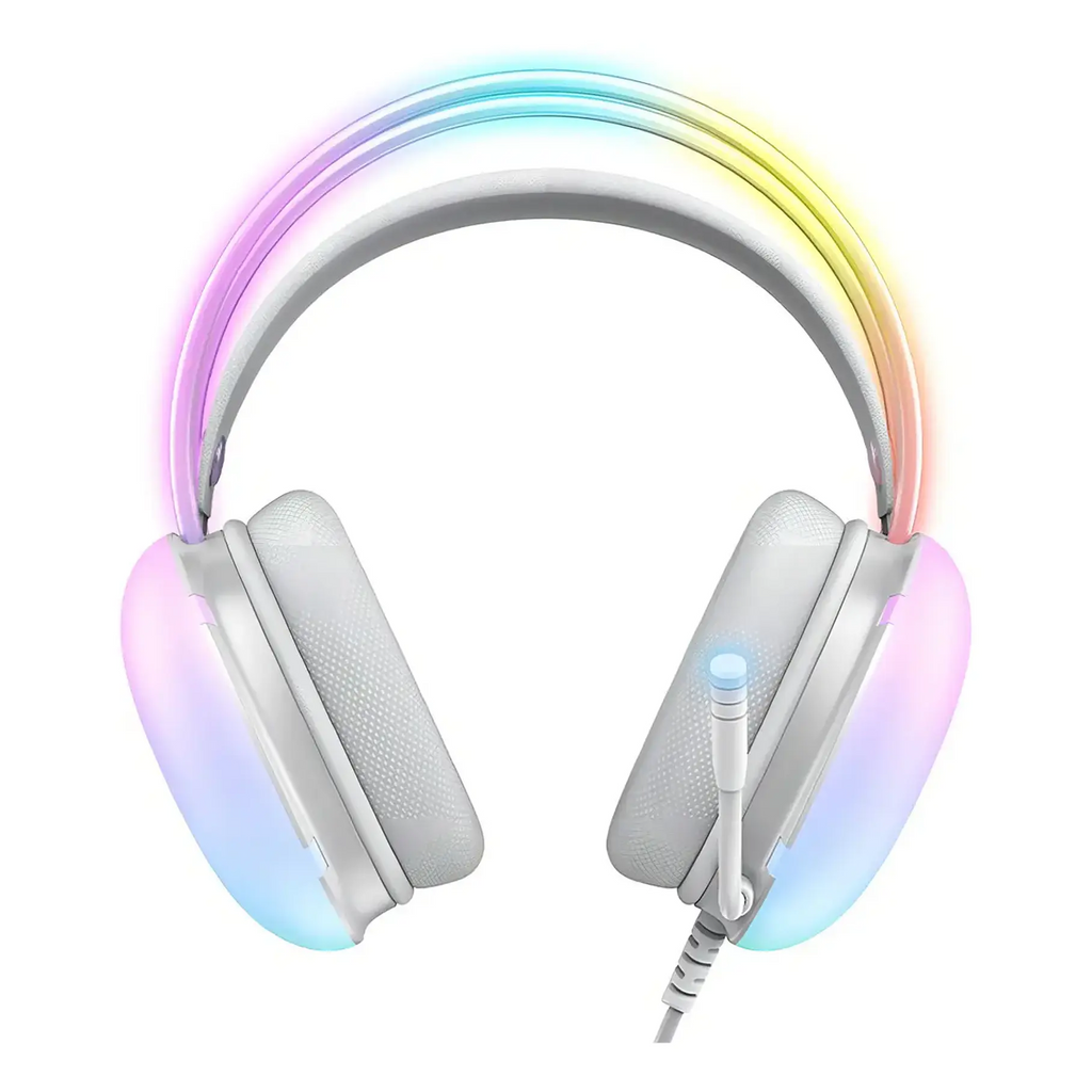 Audífonos Gamer Onikuma X25 Rgb Microfono Comp. Pc Ps4 Ps5 Color Blanco