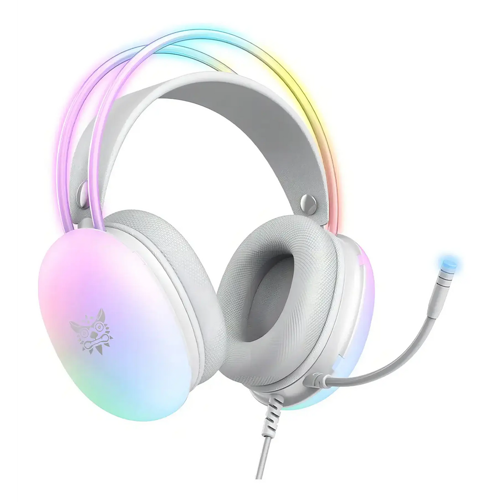 Audífonos Gamer Onikuma X25 Rgb Microfono Comp. Pc Ps4 Ps5 Color Blanco