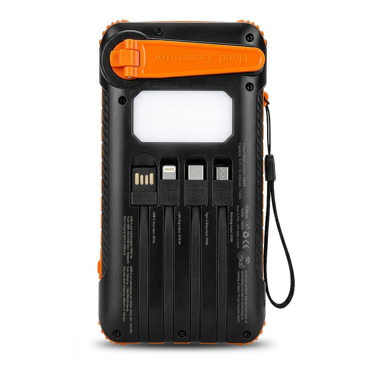Cargador Portatil Power Bank Sun Dynamo Light 9655 Mlab Aventura 20000 mAh Con Carga Manual