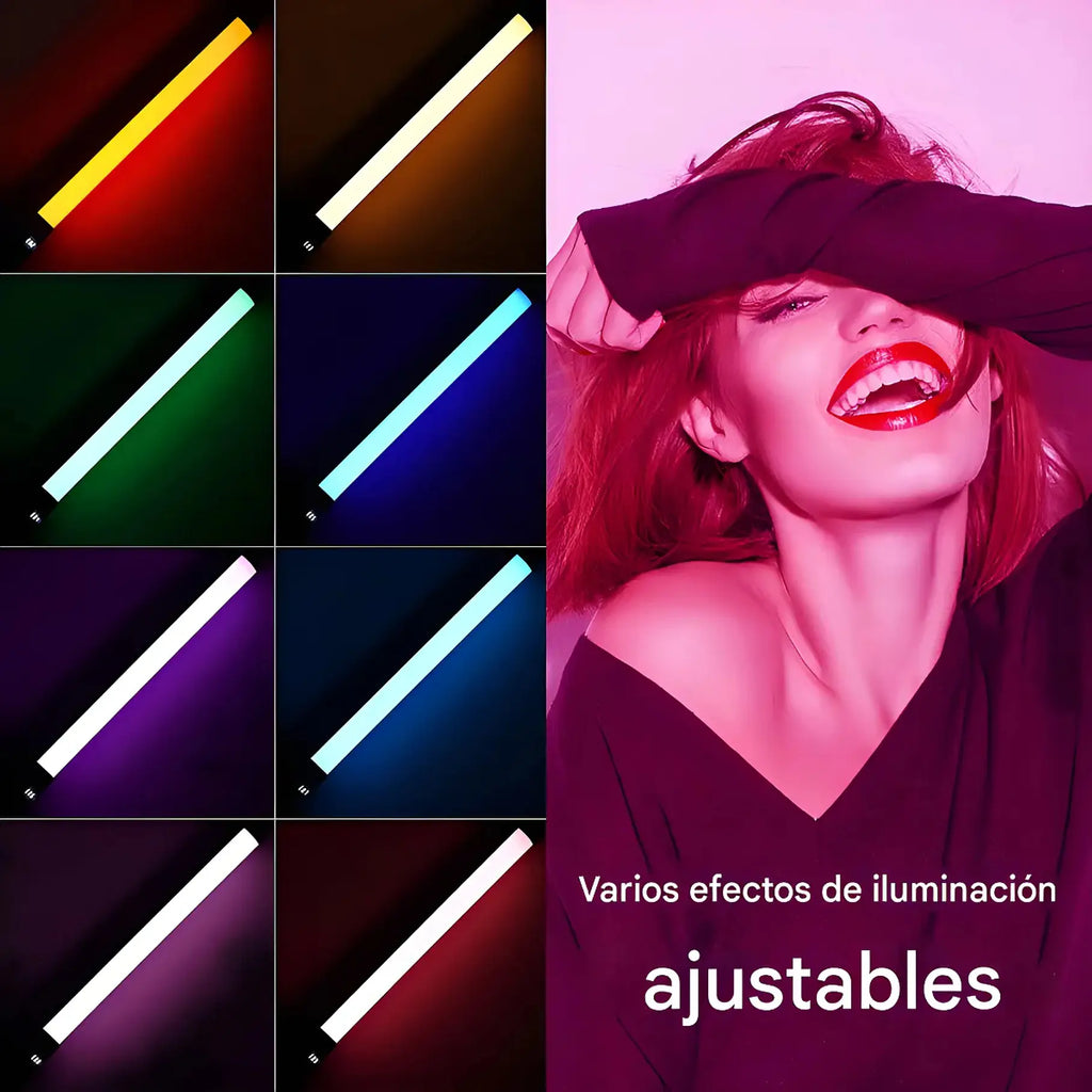 Tubo Luz Led 3200k-5500k Rgb Video Luz Portátil Varita + Tripode Tubo Rgb Multicolor Ilumina Tu Fiesta