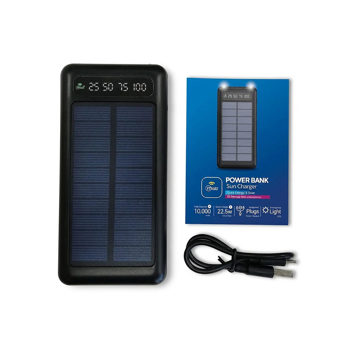 Power Bank Sun Charger 9654 Quick Energy & Solar 22.5w Carga Rápida Maxima Potencia