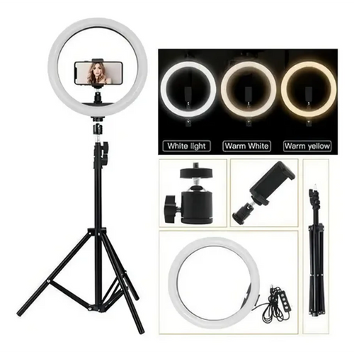 Aro De Luz Led Grande 26 cm Con Tripode 2.1m Aros De Luz Led