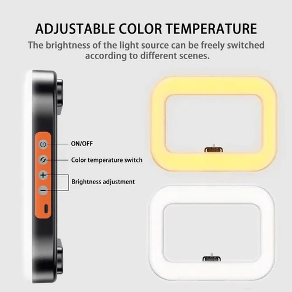 Cuadro De Luz LED Portátil Con Soporte Para Móvil Ideal para Lives, Fotos y Grabaciones Profesionales