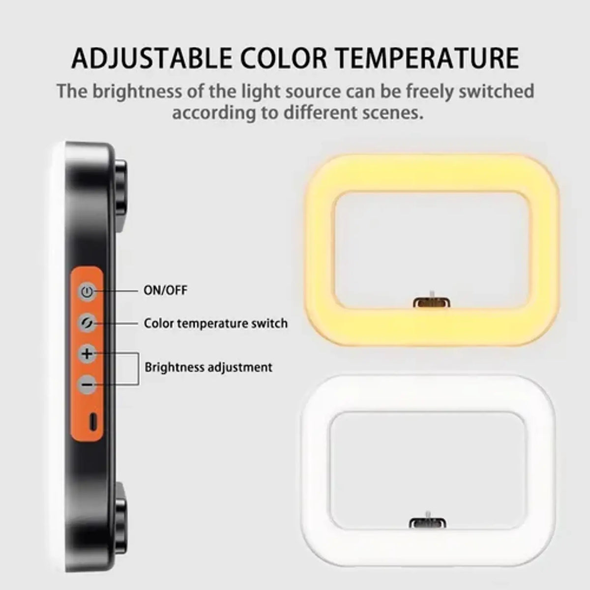 Cuadro De Luz LED Portátil Con Soporte Para Móvil Ideal para Lives, Fotos y Grabaciones Profesionales