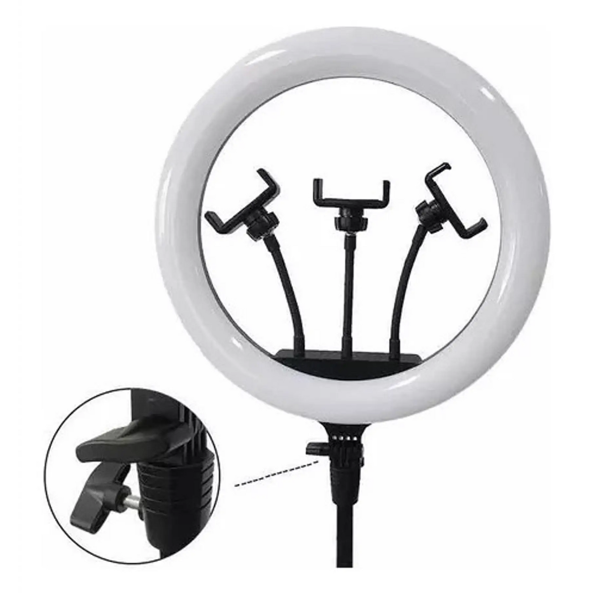 Aro Led 14 (36cm) + Trípode 2,1 M Con 3 Soporte De Celular