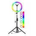Aro De Luz Led 26cm Rgb(color) + Tripode Ajustable 2m Tiktok