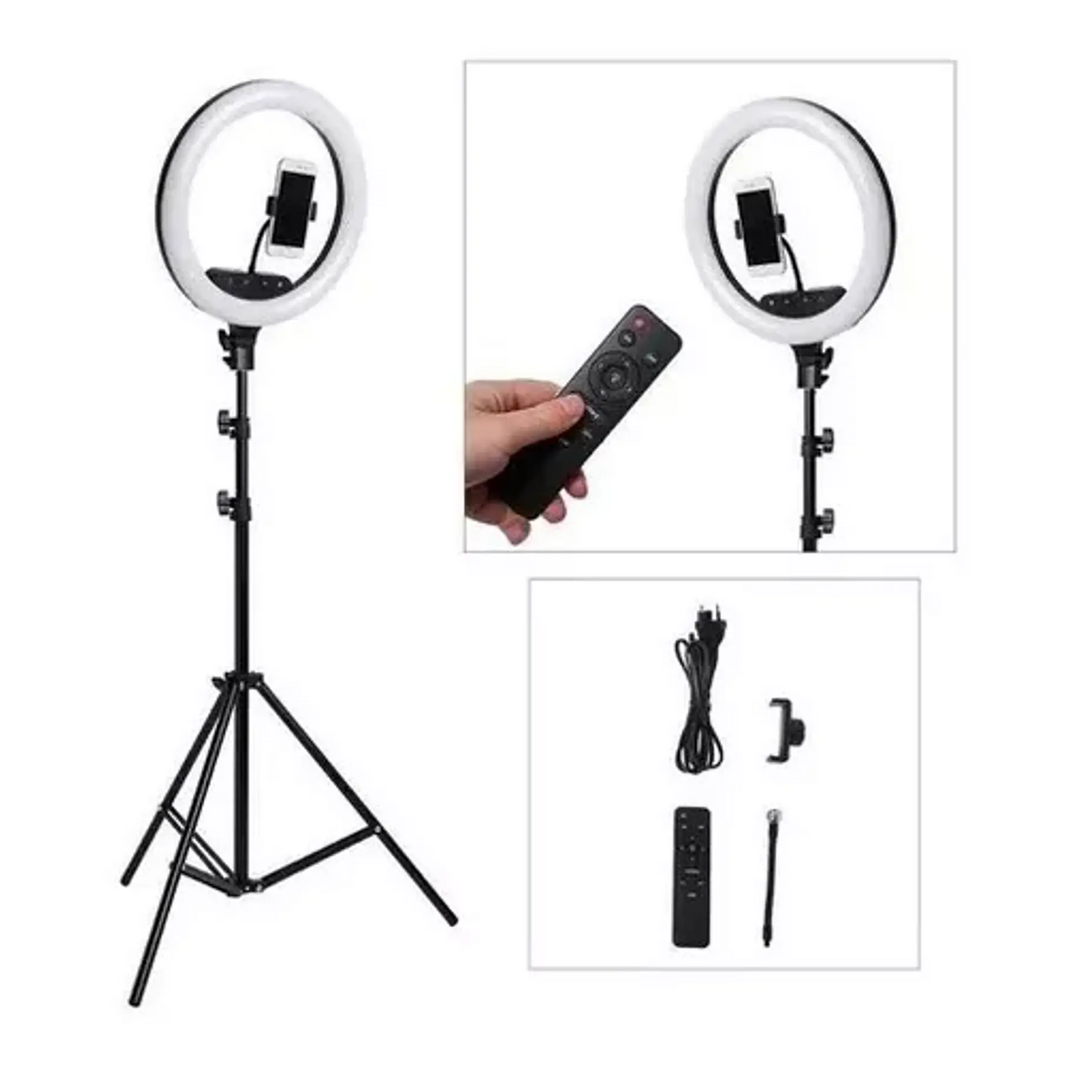 Aro Luz Led Multicolor 45cm + Control + Trípode Rgb + Blanca