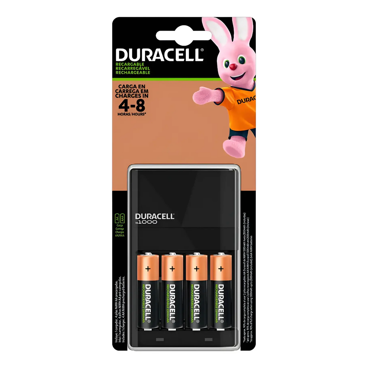 Cargador Pilas Recargables Duracell CEF-7 Aa Aaa C 4 Unidades Aa baterías