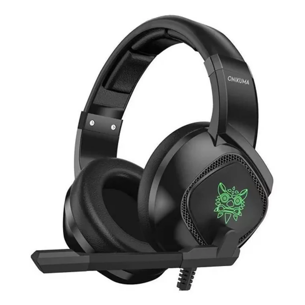 Audífonos Gamer Onikuma K19 Negro Con Luz Rgb Led