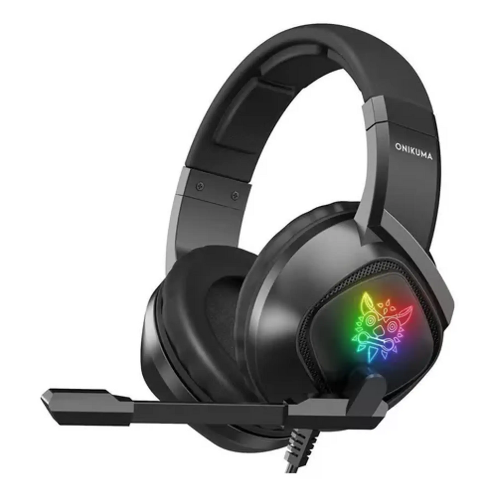 Audífonos Gamer Onikuma K19 Negro Con Luz Rgb Led