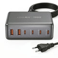 Estación de Carga Rápida GaN 120W | 6 Puertos USB + USB-C