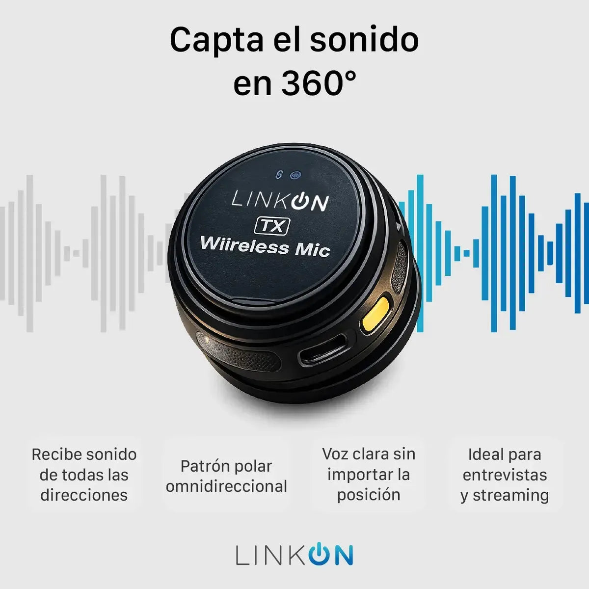 Micrófono Inalámbrico LinkOn MiK-One x2 para Celular