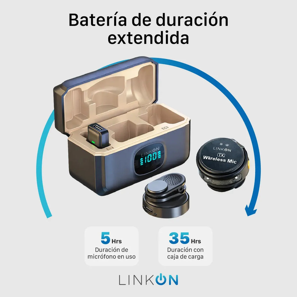 Micrófono Inalámbrico LinkOn MiK-One x2 para Celular