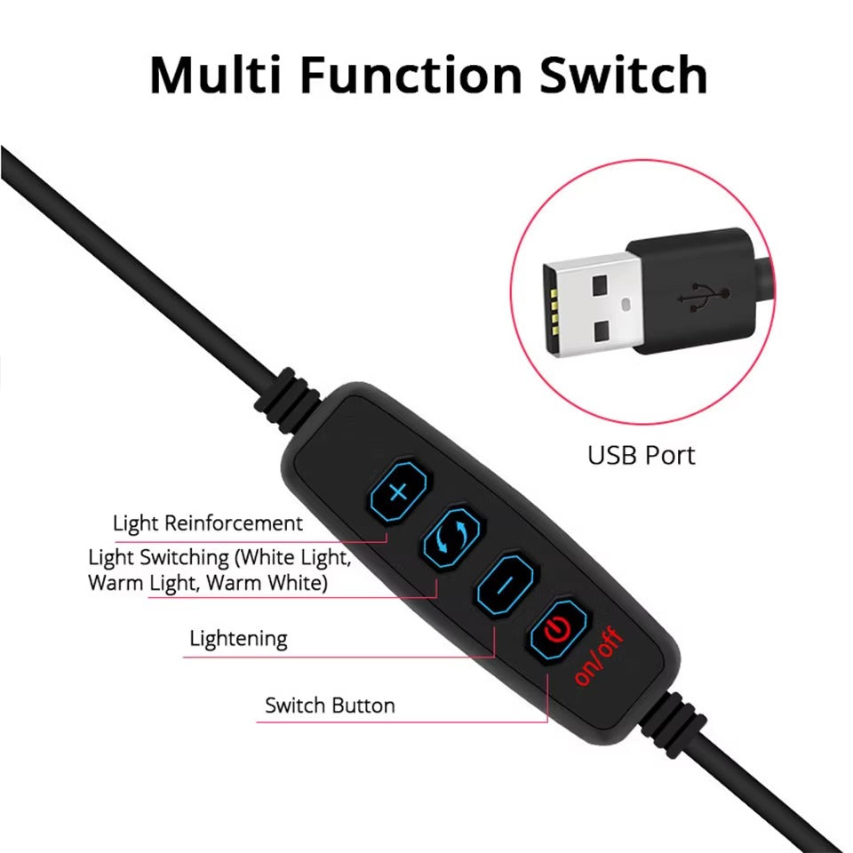 Aro De Luz Led Grande 26 cm Con Tripode 2.1m Aros De Luz Led