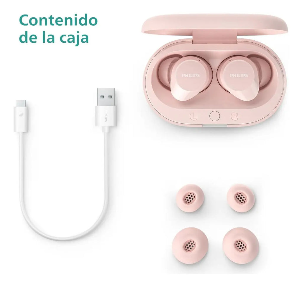 Audífonos Philips TAT1209 True Wireless Bluetooth 5.3 – Rosado