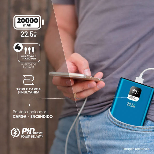 MASTER-G Batería Externa Power Bank 20000 Mah 22.5W