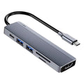 Hub USB-C Multipuerto LinkOn 6 en 1 | HDMI 4K | USB 3.0 | Carga PD 65W | SD y MicroSD